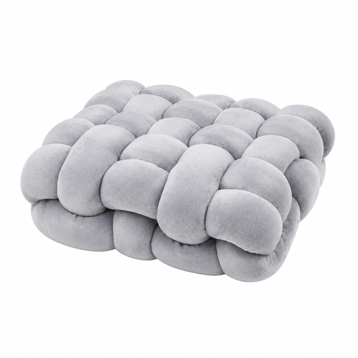 Geflochtenes Zierkissen 40 x 40 cm aus Polyester Grau weich