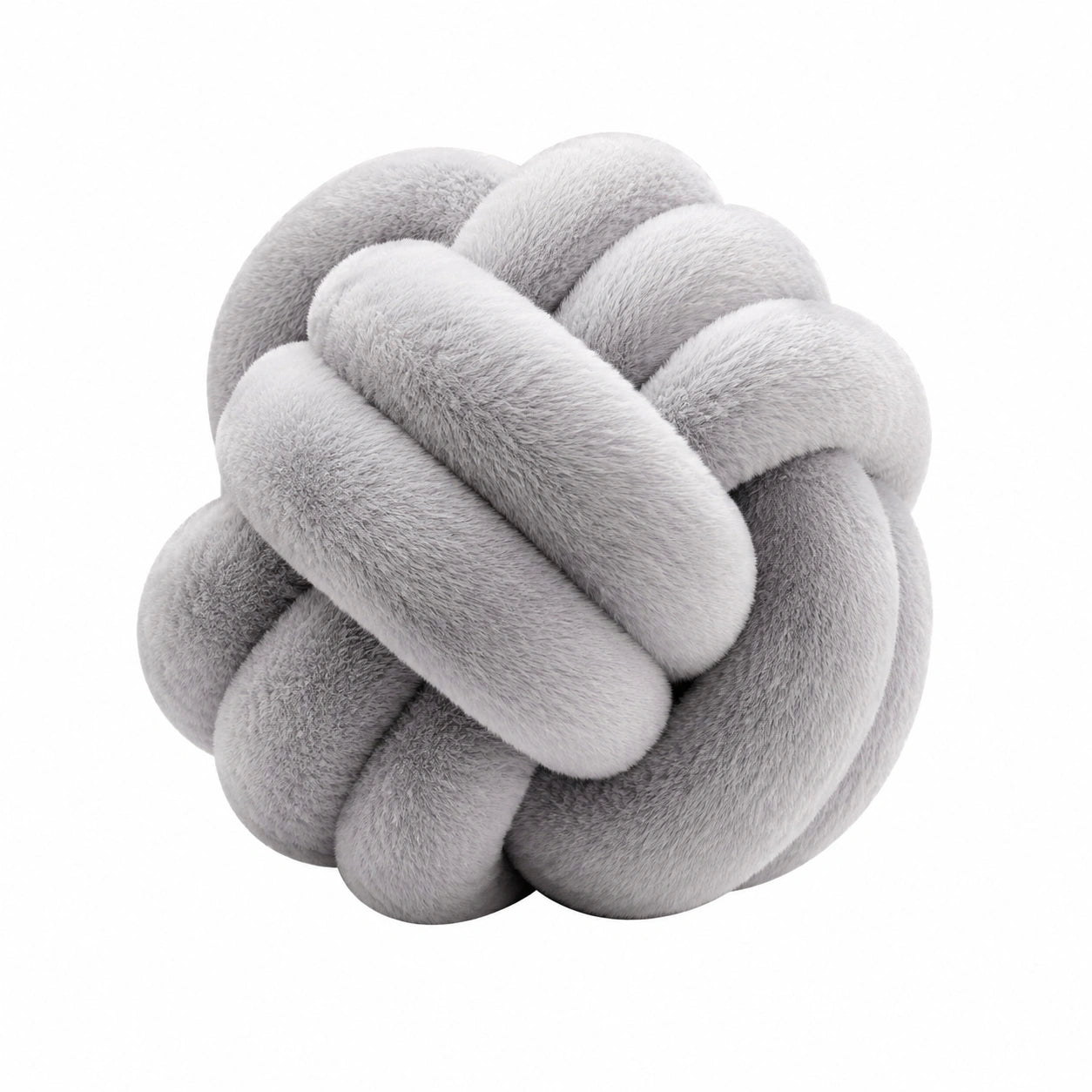 Knotenkissen 30 cm grauer Plüsch für Sofa und Wohnraum