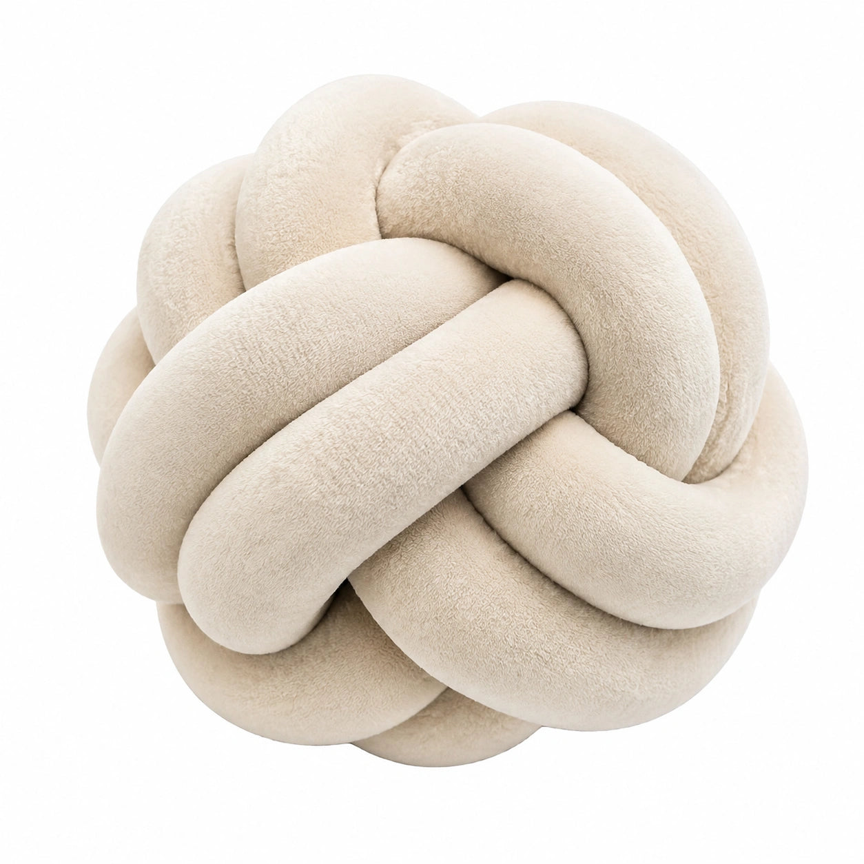 Knotenkissen 30 cm Creme mit weichem Textilbezug als Dekokissen