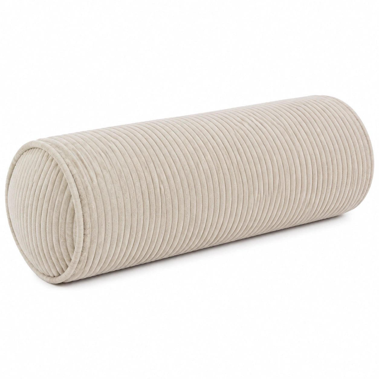 Nackenrolle 20 x 60 cm aus Cordstoff in Creme für Sofa und Bett