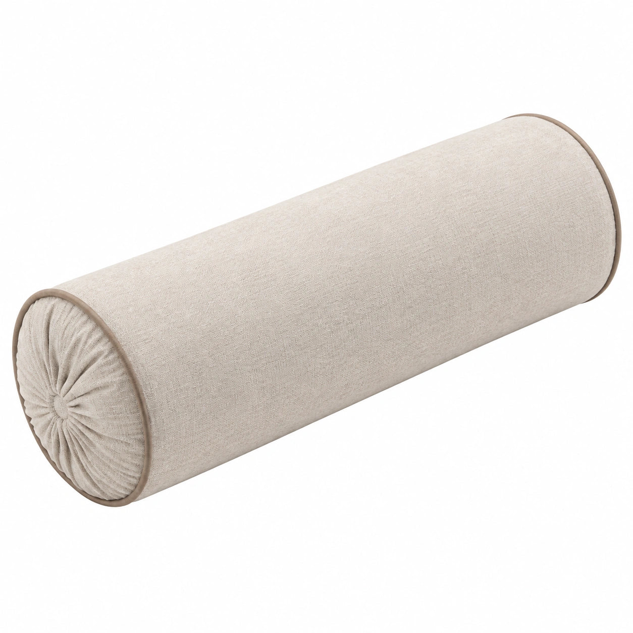 Nackenrolle 18 x 50 cm Textil Beige zylindrisch dekorativ