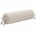 Nackenrolle 20 x 60 cm in Beige mit Textilbezug und Kordelverschluss