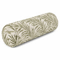 Rundkissen 50 x 20 cm Textil Grün Creme mit Blattmuster als Nackenrolle