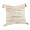 Dekokissen 45 x 45 cm Textil Creme Boho mit Quasten