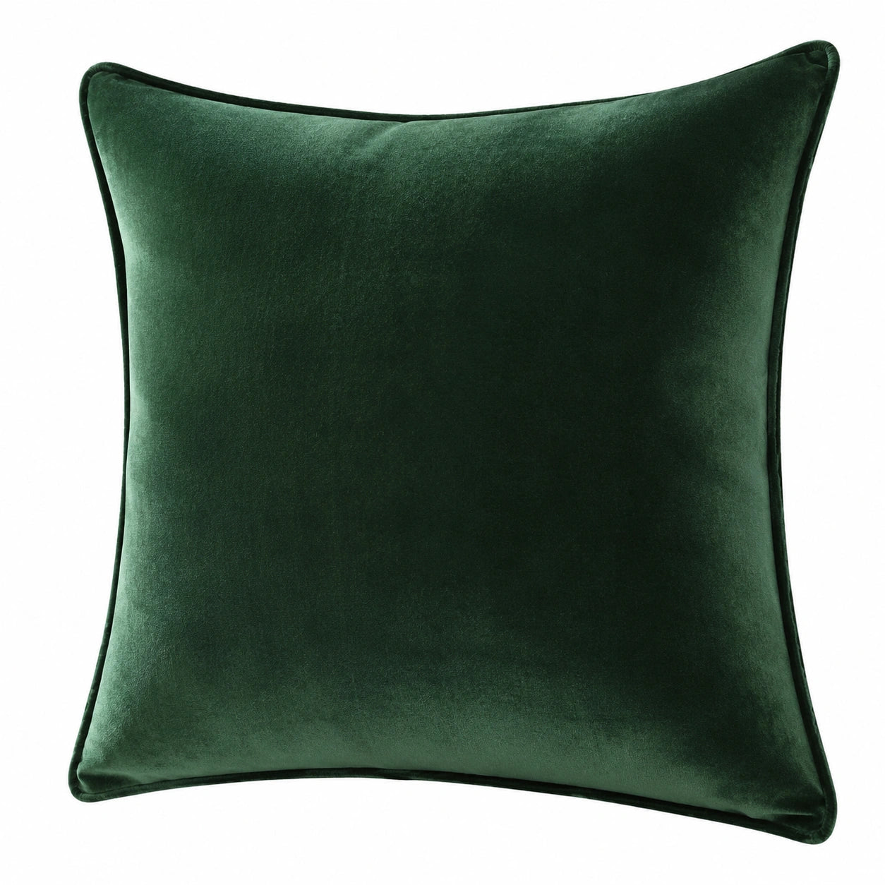 Dekokissen 45 x 45 cm Samt Dunkelgrün weich