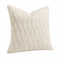 Dekokissen 45 x 45 cm Creme Textil mit Strukturmuster