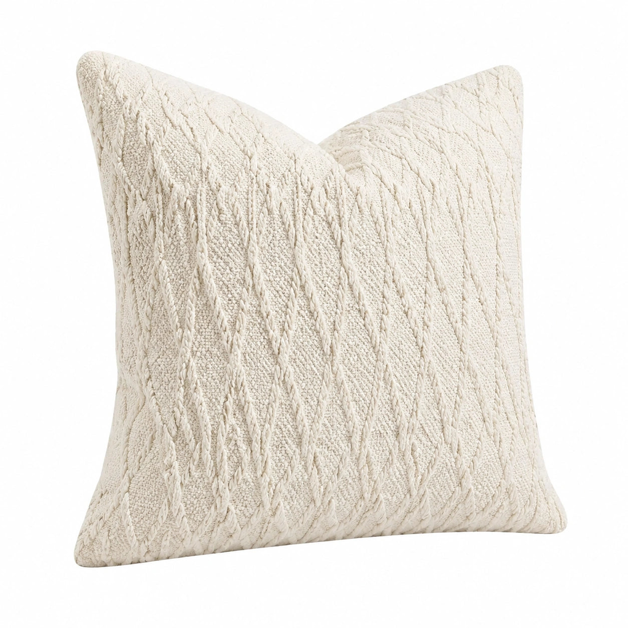 Dekokissen 45 x 45 cm Creme Textil mit Strukturmuster