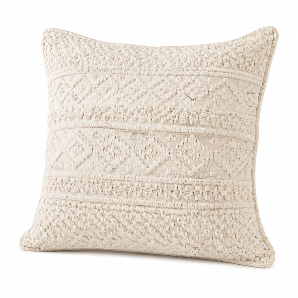 Dekokissen 45 cm Baumwolle Creme mit Strukturmuster