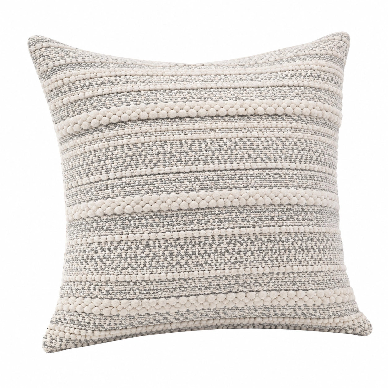 Dekokissen 45 cm Textil Grau Creme - quadratisch mit Strukturmuster