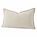 Rechteckiges Dekokissen 50 x 30 cm Stoff Beige mit Keder