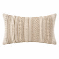 Rechteckiges Dekokissen 50 x 30 cm Beige aus Textil mit Strukturmuster